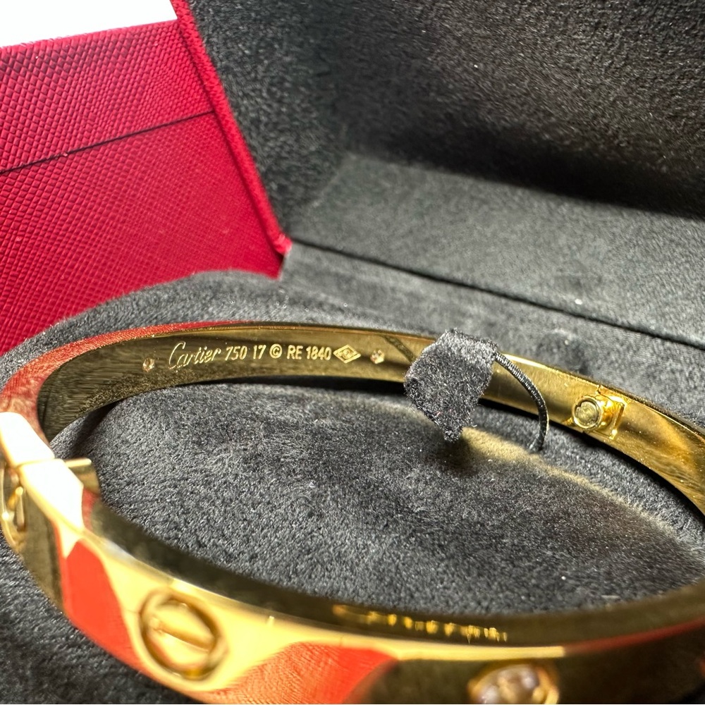 Cartier Gold and Black Love Bracelet with Red Presentation Box - Picture 5 of 5